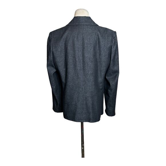 R. Q. T. gray shimmer three button lined blazer size 12 - Picture 2 of 7